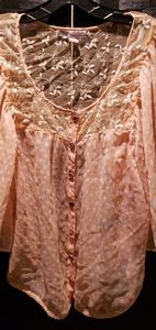 Peach floral blouse